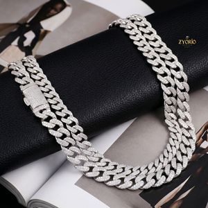 Collar de Cadena Cubana de Plata 925 con Doble Hilera de Diamantes de Imitación, Collar de Lujo con Aspecto de Diamante - Product Image 4