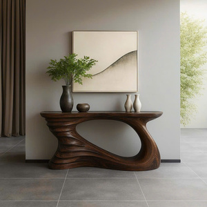 Mesa Consola de Madera Sólida Rústica Moderna OEM, Mueble Hecho a Mano, Mesa Estrecha para Entrada de Hotel, Apartamento, Sala de Estar - Product Image 5