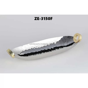 Plateau en métal tendance mondiale pour un style de vie luxueux, plateau moderne fait main pour l'exportation, plateau en métal pour servir les aliments, provenant d'un grand grossiste - Product Image 3