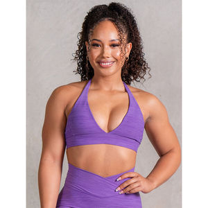 Ensemble 2 pièces de leggings et soutien-gorge de yoga pour femme, grande taille, personnalisé OEM, avec logo frontal uni, respirant et écologique - Product Image 4