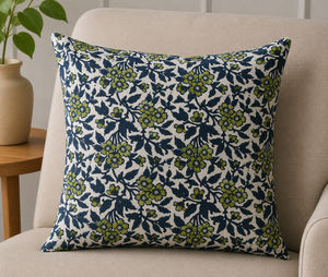 Boho Luxury Square Cotton Printed Indian Floral Handmade Cushion <b>Cover</b> <b>for</b> <b>Sofa</b> and Throw Pillow Home Decor - Product Image 2