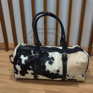 Best Selling Luxury Large Capacity Sport Duffle Bag Eco-Friendly Cowhide Real <b>Fur</b> Handmade Waterproof Lightweight Travel - Product Image 4