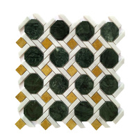 Hexagone naturel noir et blanc marbre pierre mosaïque cuisine sol et dosseret carreaux muraux