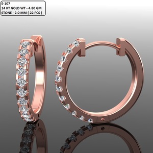 Pendientes de Aro Huggie de Plata 925 de Alta Gama con Diamantes de Laboratorio de Corte Redondo, Joyería Fina para Uso Diario, Regalo de Aniversario, para Novias y Mujeres - Product Image 4