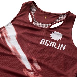 Low Moq Custom Design Sublimated Knitted Sports <b>Running</b> Tank Tops Crew Neck Breathable Polyester Fabric Marathon Sleeveless - Product Image 4