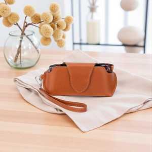 Genuine Leather <b>Glasses</b> Cover Slim Luxury Cowhide Pouch Handmade Vintage <b>Reading</b> Eyewear Protector Case Bag LGC-0023 - Product Image 3