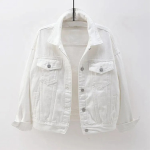 Chaquetas Unisex de Mezclilla Rosa, Estilo Casual, para Invierno, Manga Corta, Cuello Camisero con Botones, Estilo Primavera, Chaquetas para Hombre - Product Image 1