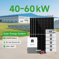 Kit complet de panneaux solaires, système d'énergie solaire 40kW 50kW 60kW avec système de stockage d'énergie haute tension, industrie et commerce