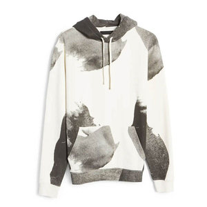 Sweat-shirt à capuche oversize pour homme, style streetwear, imprimé noir et blanc, coupe décontractée, idéal pour l'hiver - Product Image 3