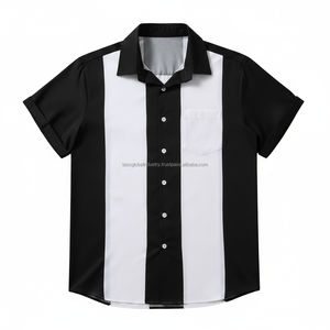 Chemise à col cubain pour homme, patchwork coloré, manches courtes, respirante, sur mesure, OEM, vente en gros - Product Image 1