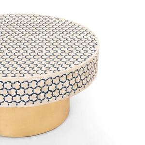 Mesa con Incrustaciones de Hueso de ILAHI, Diseño Moderno con Detalles de Ágata, Almacenamiento Portátil, Muebles para el Hogar - Product Image 1