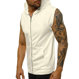 Débardeur à capuche sans manches pour hommes, idéal pour la gym, le fitness et la musculation, service OEM disponible - Product Image 1