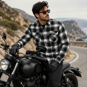 Motorbike Flannel <b>Shirt</b> Biker Riding <b>Shirt</b> <b>Motorcycle</b> Plaid <b>Shirt</b> Armored Riding Wear Wholesale <b>Motorcycle</b> Apparel - Product Image 6