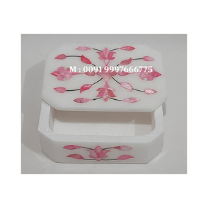 Artículo Hecho a Mano Más Vendido, Caja de Joyería Rectangular con Incrustaciones de Nácar y Mármol Blanco Natural, Ideal para el Día de Acción de Gracias - Product Image 4