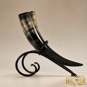 Corne de lézard artisanale de qualité supérieure avec support décoratif en fer - Product Image 2