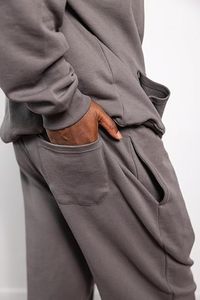 Conjunto Deportivo Unisex de Alta Calidad, Sudadera con Capucha y Pantalones de Chándal de Algodón de 450 g/m², Corte Cuadrado, con Cremallera, Personalizable con Logotipo, Talla Grande para Hombre - Product Image 4