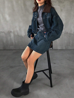 Veste en jean courte pour femme, design color block de haute qualité, dernière collection, best-seller, prix abordable, confortable