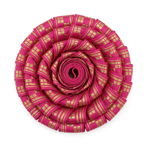 ริบบิ้นผ้าเมทัลลิกสีชมพูทองลายทองขนาด 25 มม. จากนีลคามัล อินดัสทรีส์ สำหรับตกแต่งแฟชั่น อุปกรณ์ตกแต่งงานอีเว้นท์ และงานฝีมือ - Product Image 4