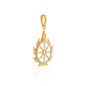Colgante de Diamantes en Oro Amarillo con Diamantes Cultivados en Laboratorio de Corte Brillante Redondo, Estilo Clásico para Uso Diario - Product Image 2