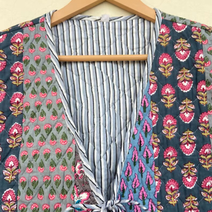 Veste matelassée indienne faite à la main 100 % coton, écologique, anti-plis, respirante, séchage rapide, avec poche avant, coupe classique, automne-hiver - Product Image 1