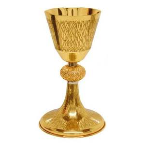 Cáliz de latón de alta calidad, estilo elegante, patena metálica, venta al por mayor, logotipo personalizado, directo de fábrica, suministros para iglesias al por mayor - Product Image 1