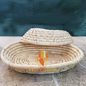 Panier ovale fait main en herbe de lune naturelle, panier ouvert avec poignée, écologique, durable, mini taille, usage polyvalent - Product Image 3