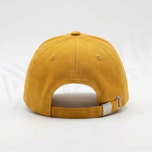 Yellow 6-Panel <b>Baseball</b> <b>Cap</b> Adjustable Snapback Hat Unisex Cotton Twill Solid Color Casual Style Adult Fit - Product Image 2