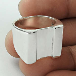 Bague artisanale en argent sterling 925, style antique et simple, bague statement, bijoux bohèmes, vente en gros, fournisseur en gros - Product Image 2