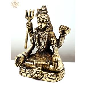 Handmade 3 Inch Small Brass Lord <b>Shiva</b> <b>Statue</b> Made in India Sculpture Item - Product Image 2