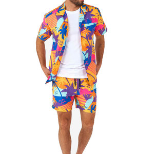 Ensemble de vêtements de plage pour hommes de haute qualité, manches courtes, été, imprimé, t-shirt et short, ensembles assortis - Product Image 1