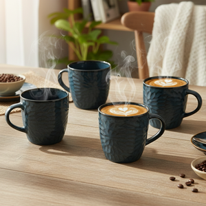 Mosaic Denim Hue Ceramic Tea <b>Cup</b> <b>Set</b> of 4 - Product Image 4