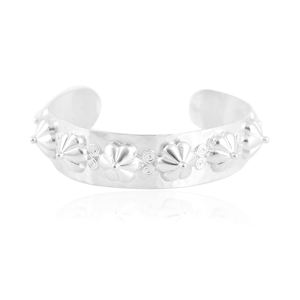 Silver Mountain Geometric Studded Open Cuff Sterling Silver <b>Charm</b> Bracelet Antique Silver Adjustable Minimalist Modern Unisex - Product Image 3