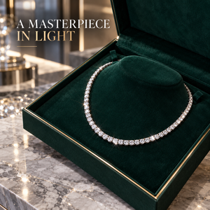 Collier tennis en diamant de laboratoire 9K de qualité supérieure, 18 pouces, 0,25 CT, 4,1 MM, EF VS FG VS, diamant rond, bijoux en or |   Pierre précieuse de luxe - Product Image 3