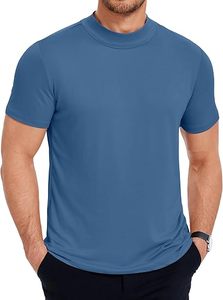 T-shirt personnalisé à col montant, coupe ajustée, basique, en coton, pour le fitness, OEM - Product Image 3