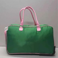 Sacs à roulettes Alpha Kappa Alpha, sac à roulettes de sororité, sac à roulettes grec, sac vert et rose, avec faible MOQ, style tendance, fermeture éclair