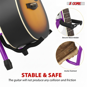 Taburete de guitarra metálico de 5 patas, silla acolchada de 3.15 pulgadas con respaldo, asiento musical plegable con reposapiés integrado - Product Image 4