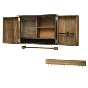 Scatola Portagioie in Legno di Alta Qualità con Decorazione a Porta Scorrevole, Contenitore da Parete per Collane, Orecchini, Bracciali, Anelli e Altri Gioielli - Product Image 3