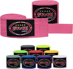 Bandages de boxe FARABI en coton élastique, équipement d'entraînement pour la boxe, le MMA, le Muay Thai, bandages en polyester pour arts martiaux. - Product Image 1
