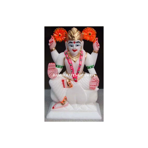 Belle déesse de marbre blanc indien Laxmi maa Statue de dieu bonne finition fine couleur blanche utilisée pour la décoration du temple et de la maison - Product Image 1