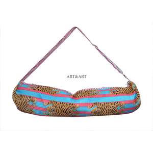Elegante Bolsa de Yoga con Estampado de Tigre, Ecológica, Transpirable, con Cierre de Cremallera, Tela de Algodón, Correa Ajustable, Unisex - Product Image 1