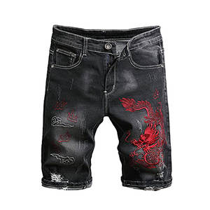 กางเกงยีนส์ขาสั้นผู้ชายดีไซน์โดดเด่นสไตล์ไฮสตรีทคุณภาพสูงรุ่นใหม่ล่าสุดสำหรับฤดูร้อน - Product Image 1