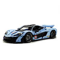 MORK 023001 Voiture de course RSR bleue, super rapide, véhicule de sport, briques de construction pour garçons