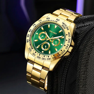 Montre-bracelet à quartz pour homme 6258 Fashion Sports en acier inoxydable avec calendrier et bracelet en or - Product Image 5