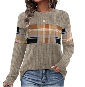 Suéter Cardigan Térmico Cálido de Dos Colores con Cuello Redondo y Tejido Jacquard para Mujer, Ropa de Invierno, Suéter Oversize con Tejido de Canalé para Otoño - Product Image 5