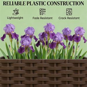 Fioriera Rialzata Marrone e Supporto per Piante con Traliccio e Recinzione - Prodotto Multifunzionale - Product Image 3