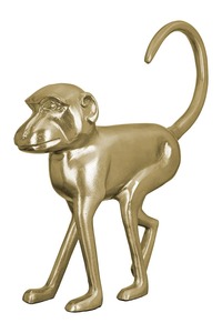 Sculpture de singe en bronze, figurine animale de 45 cm, décoration de table faite à la main, design traditionnel pour salon - Product Image 4