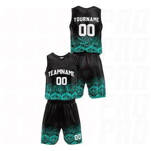 Tenues de basket-ball réversibles personnalisées Rose Green, ensemble maillot et short de basket-ball personnalisés par sublimation - Product Image 2