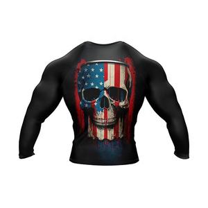 Rashguards de Jiu Jitsu sublimés, concevez votre propre logo personnalisé, manches courtes, MMA, BJJ, Muay Thai, équipement de combat, chemise de compression - Product Image 3