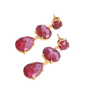 ต่างหูทองเหลืองขายส่ง ประดับอัญมณีแท้ งานทองเหลืองโบราณ สไตล์ทันสมัย พร้อมส่งจำนวนมาก - Product Image 2