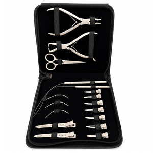 Kit d'outils professionnels pour extensions de cheveux ZETOMED PRO, pinces en acier inoxydable, pinces de précision de qualité commerciale, pinces à anneaux nano - Product Image 1